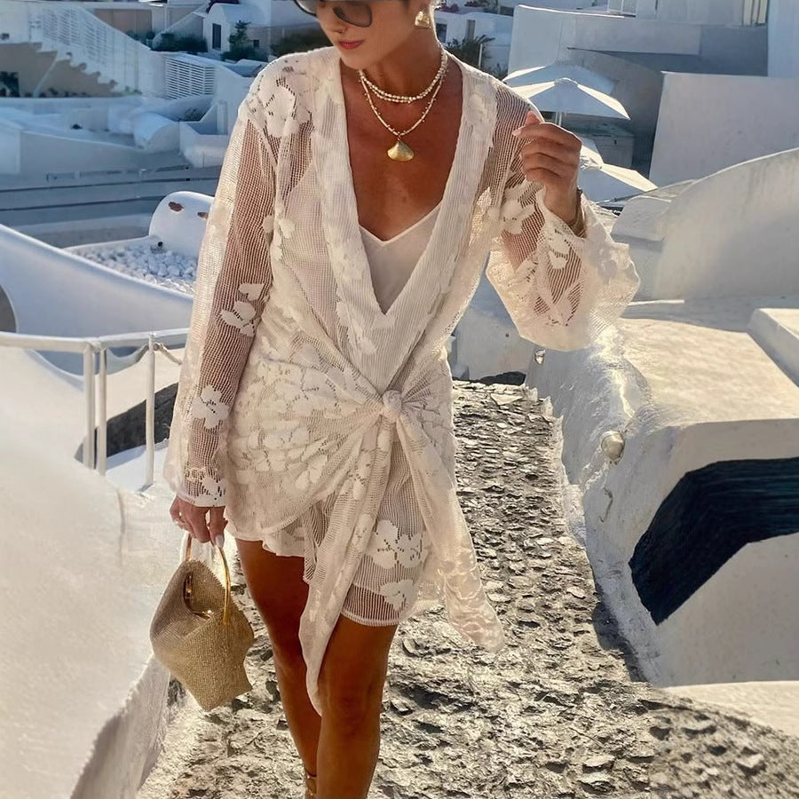 Summer Vacation Beach Dress Women Overall Lace Shirt Bella Mia